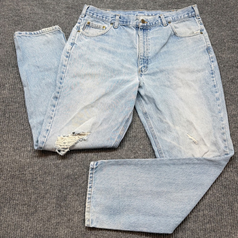 Carhartt B18 Mens 40x32 Straight Leg‎ Jeans Stonewash Traditional Fit Work